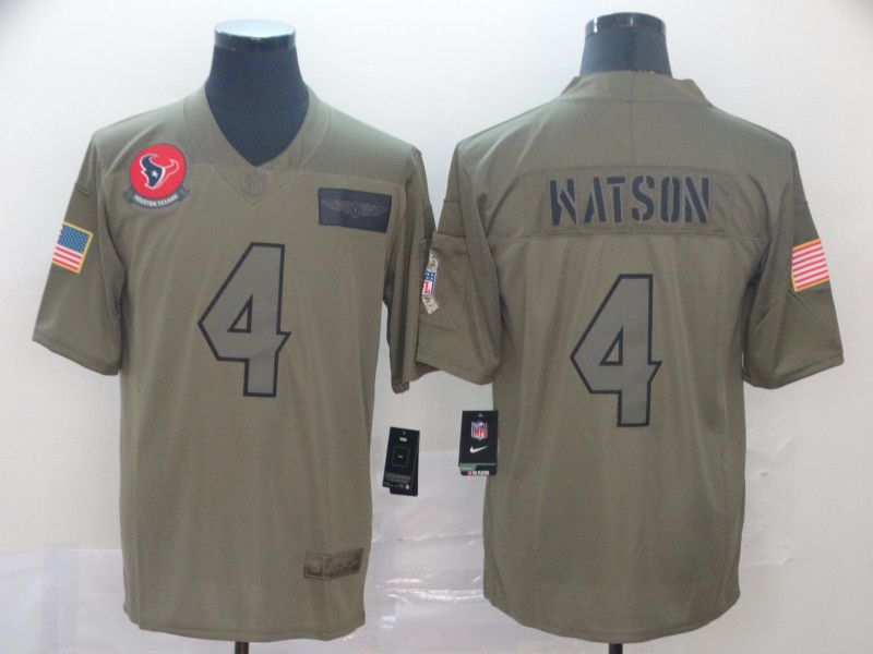 Men Houston Texans #4 Watson Nike Camo 2019 Salute to Service Limited NFL Jerseys